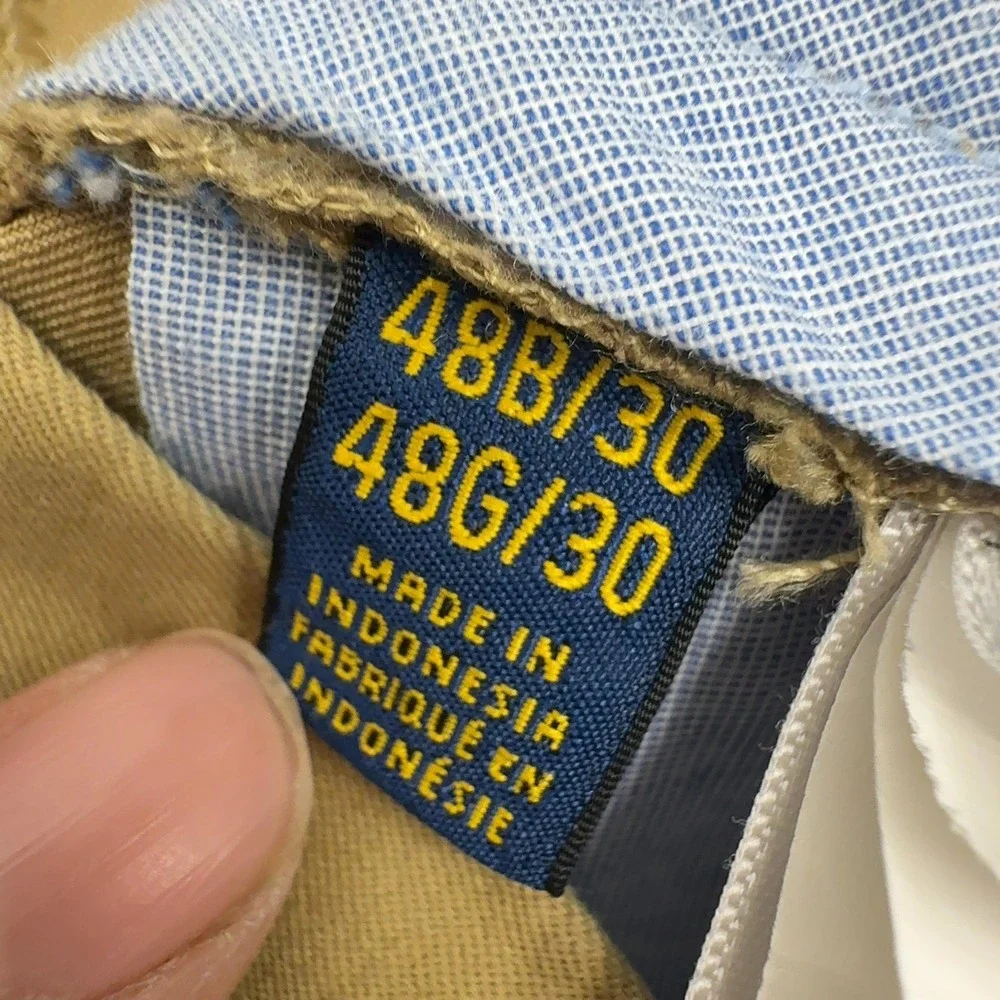 Polo Ralph Lauren Pants Mens 48/30 Khaki Cotton Poly Stretch Classic Fit Preppy
